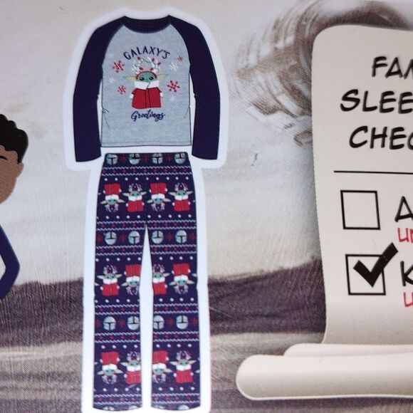 Baby Yoda Christmas flannel pajama set Pj set Sz 4  NWT - Picture 2 of 3